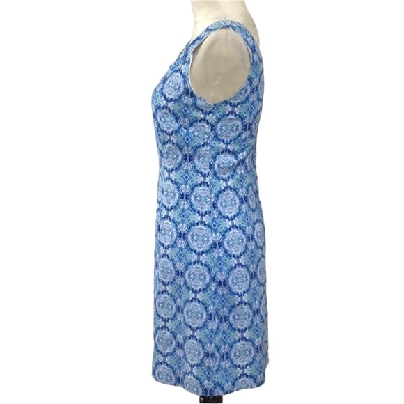 Kaeli Smith Blue Geometric Sleeveless Sheath Dress Size 4 NEW - Picture 4 of 9